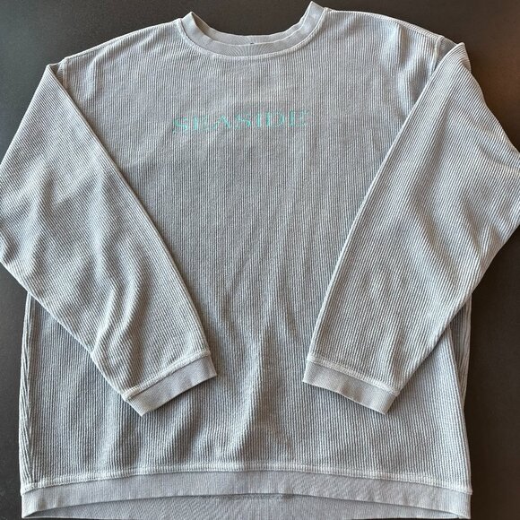 Seaside Faded Denim Corded Sweatshirt - XL - Picture 1 of 6